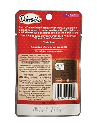 Hartz Delectables Stew Lickable Wet Cat Treats with Tuna & chicken, Senior Cats 10+ years, 1.4 Ounce (Pack of 12… - Image 4