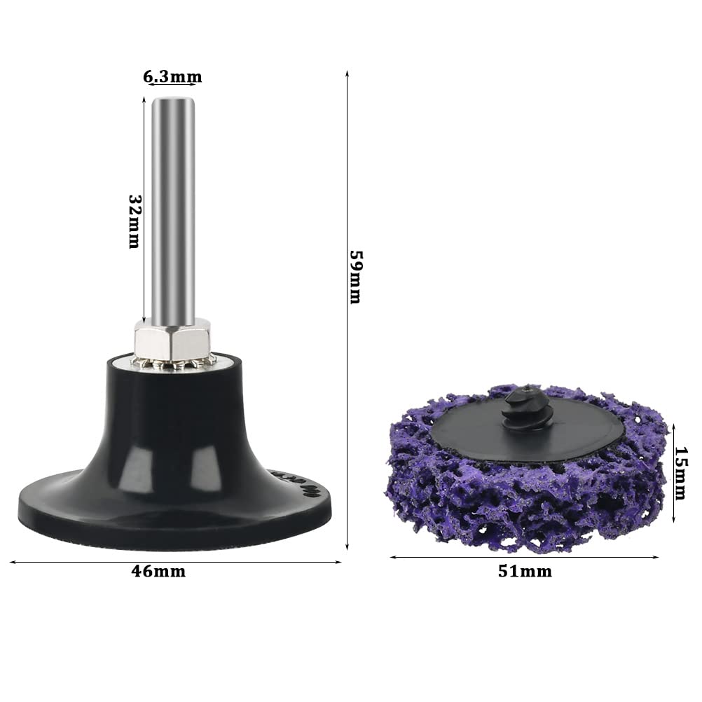 Produktbild von 10er Pack Schleifscheiben 50mm – Reinigungsscheibe Für Bohrer, Lack & Farbe Entfernen, Polieren & Oberflächenbearbeitung, Inkl. Stützteller