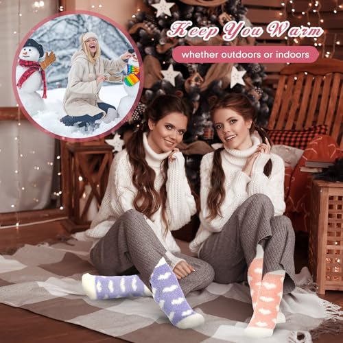 12 Pairs Fuzzy Socks Bulk for Women Warm Fluffy Winter Soft Sleep Slipper Socks for Home Outdoor Christmas 7