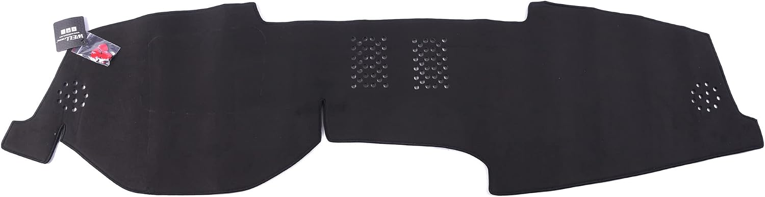 WellVisors Black Suede Dash Mat Dashboard Cover Compatible with BMW 2016-2022 7 Series G11 G12 3-777BM020