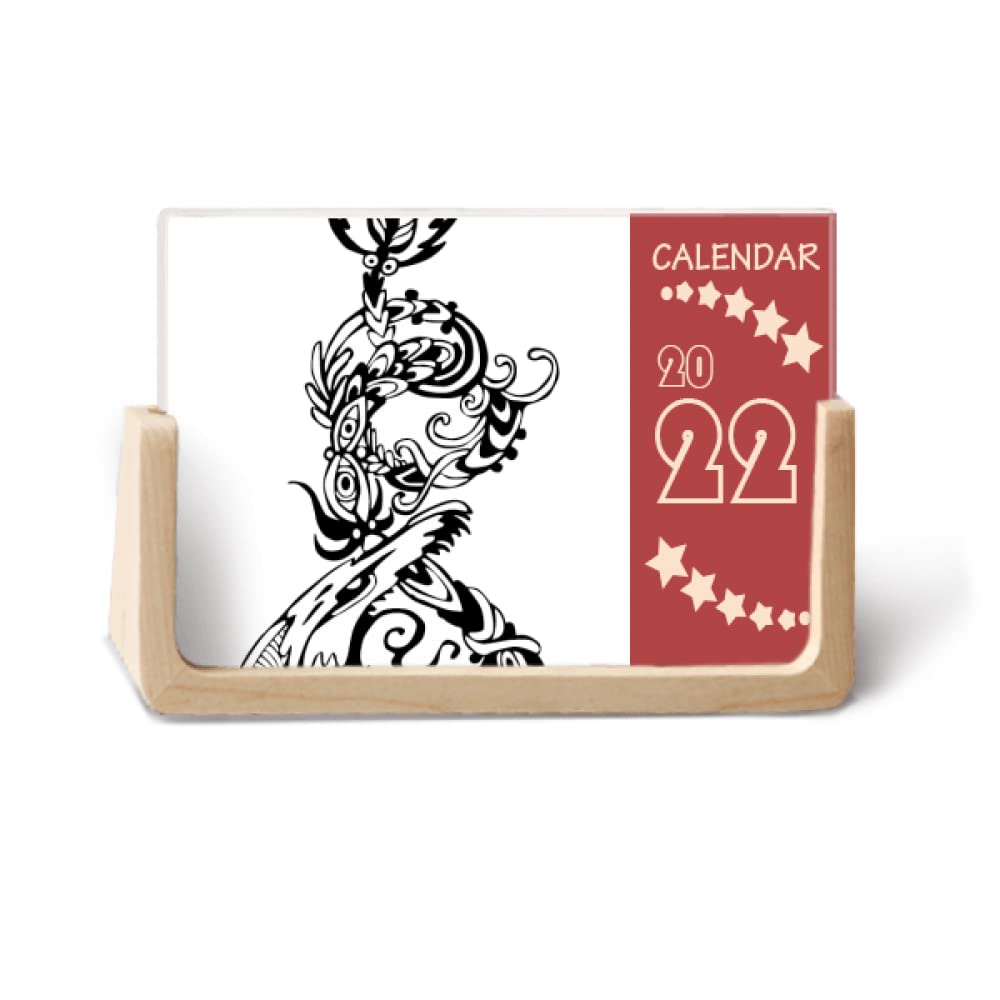 DIYthinker Chinese Dragon Bird Animal 2022 Desk Calendar Planner 12 Month