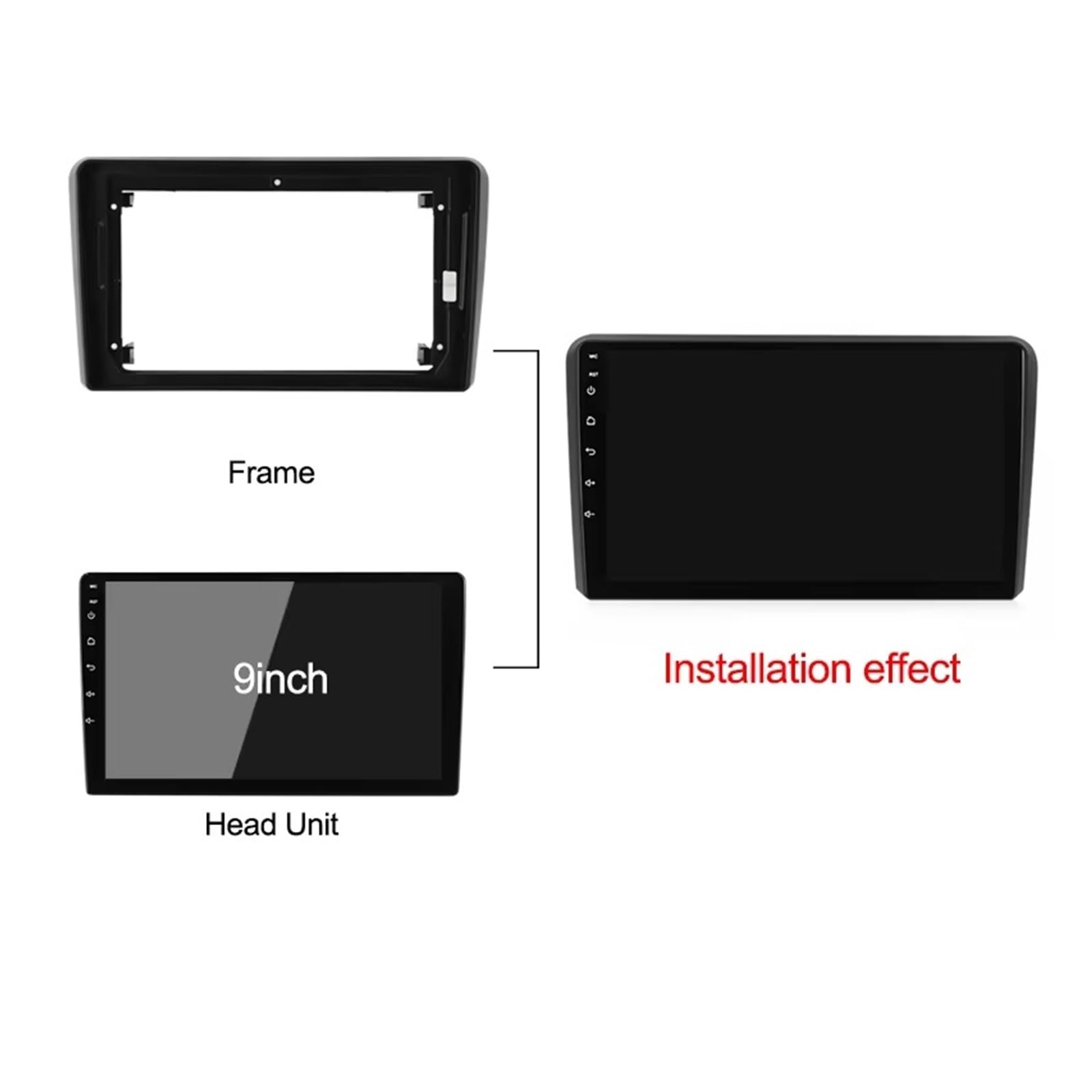 Estrutura painel rádio para A3 para 8P 03-12 Android Embellecedor Canbus Decodificador 9 Pulgadas Radio Estéreo Coche Marco Adaptador Panel Salpicadero