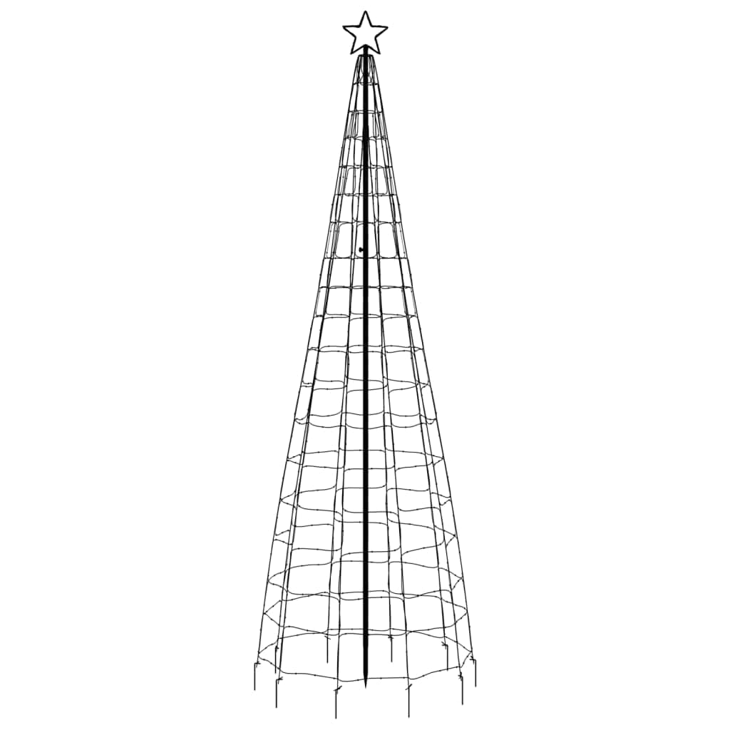 IKAYAA Arbol de Navidad de Exterior con Luces Cono Árbol de Navidad Metal Grande Blanco cálido 570 LED Iluminación Navideña Festival Adorno Decoración Jardín Patio Árbol de Navidad Cónico 3 m