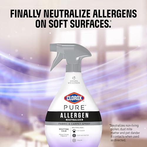 Image of Clorox PURE Allergen Neutralizer Fabric and Carpet Spray, Nighttime Calm, 26 Fluid Ounces (Pack of 2)