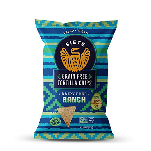 Siete Grain Free Tortilla Chips | Gluten Free Chips | Paleo & Vegan Snacks | Non Gmo | Ranch, 4 Ounce (Pack Of 12) #TOP26