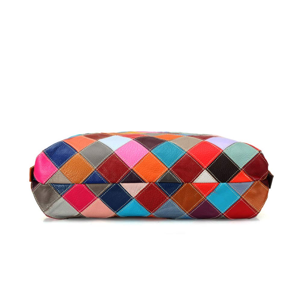 Damen Multicolor Einkaufstasche Rind Leder-Handtaschen Bunte Patchwork 2019 NEU TOP Bewertet Große Umhängetasche Hobo Taschen (Zufällig Mehrfarbig)
