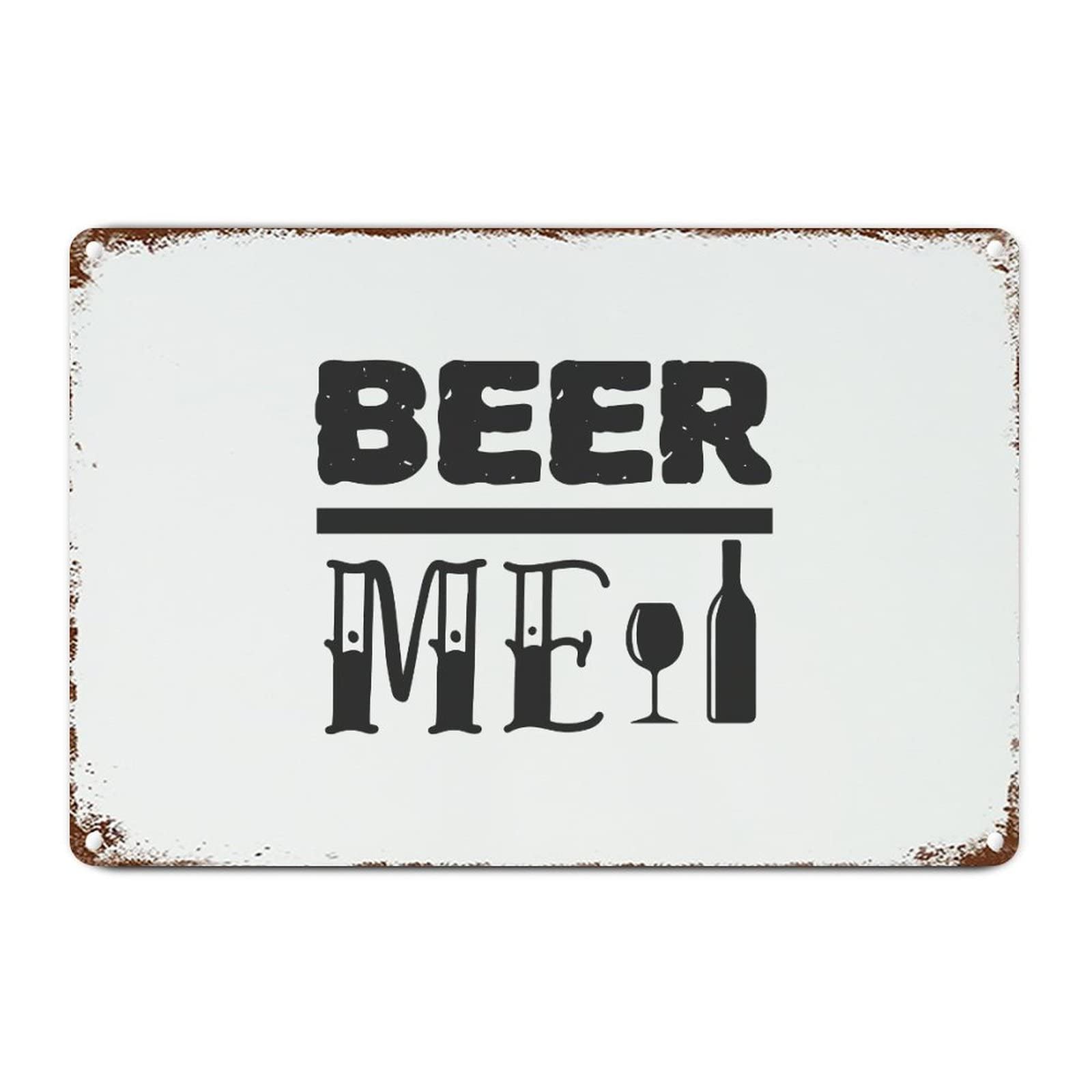 ENEDNATE Vintage Man Cave Aluminum Tin Metal Sign 8x12 Inch Beer Me Retro Street Metal Signs for Indoor Outdoor Garden Patio Yard Cafe Pub Home Decor