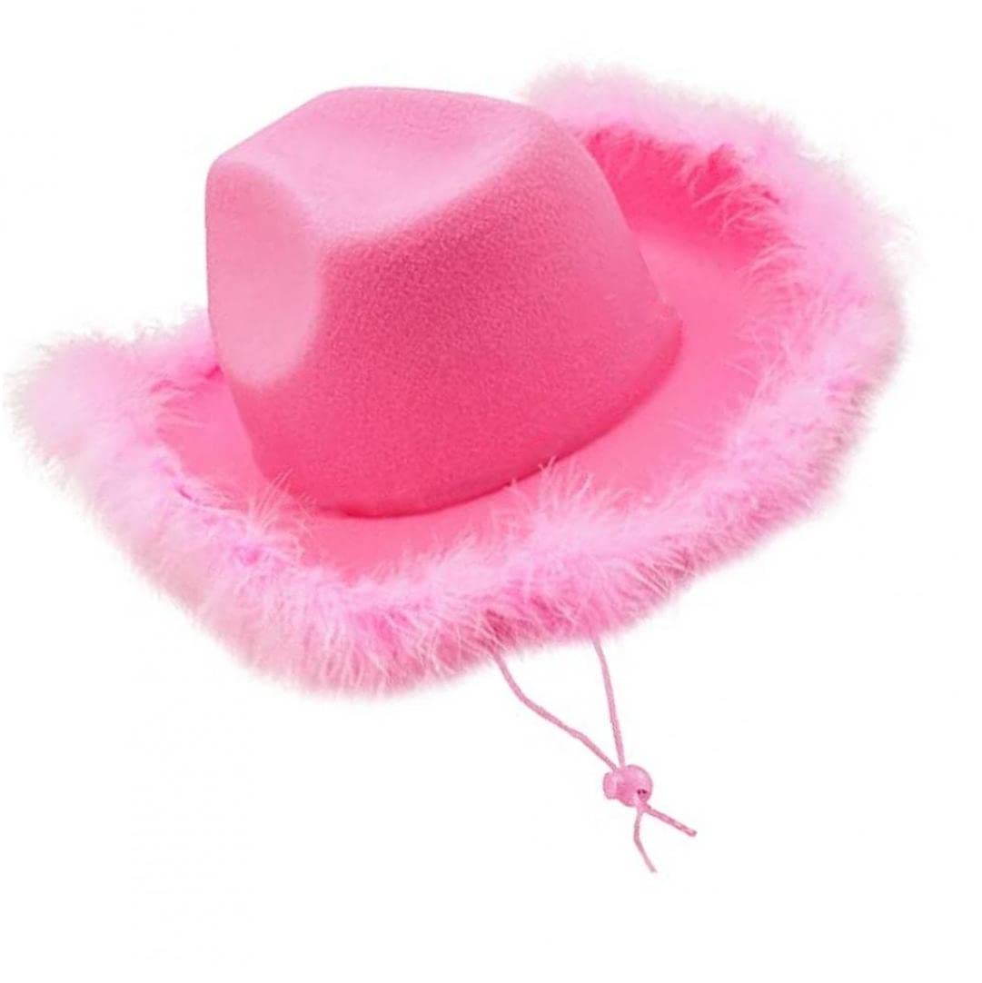 Casiler Sombrero De Vaquero Rosado Feather Western Cowgirl Hat Field Gorra Headwear Para Vestido De Lujo Disfraces De Fiesta De Halloween Accesorio