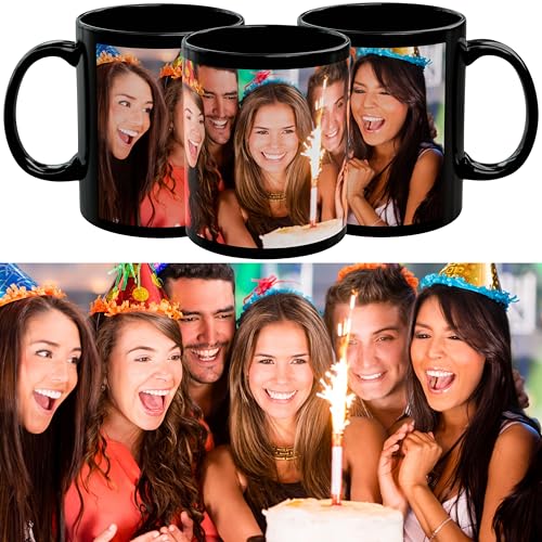 Custom Mug with One Wrap Picture or Text, Personalized Mug, Microwave & Dishwasher Safe Ceramic Mug...
