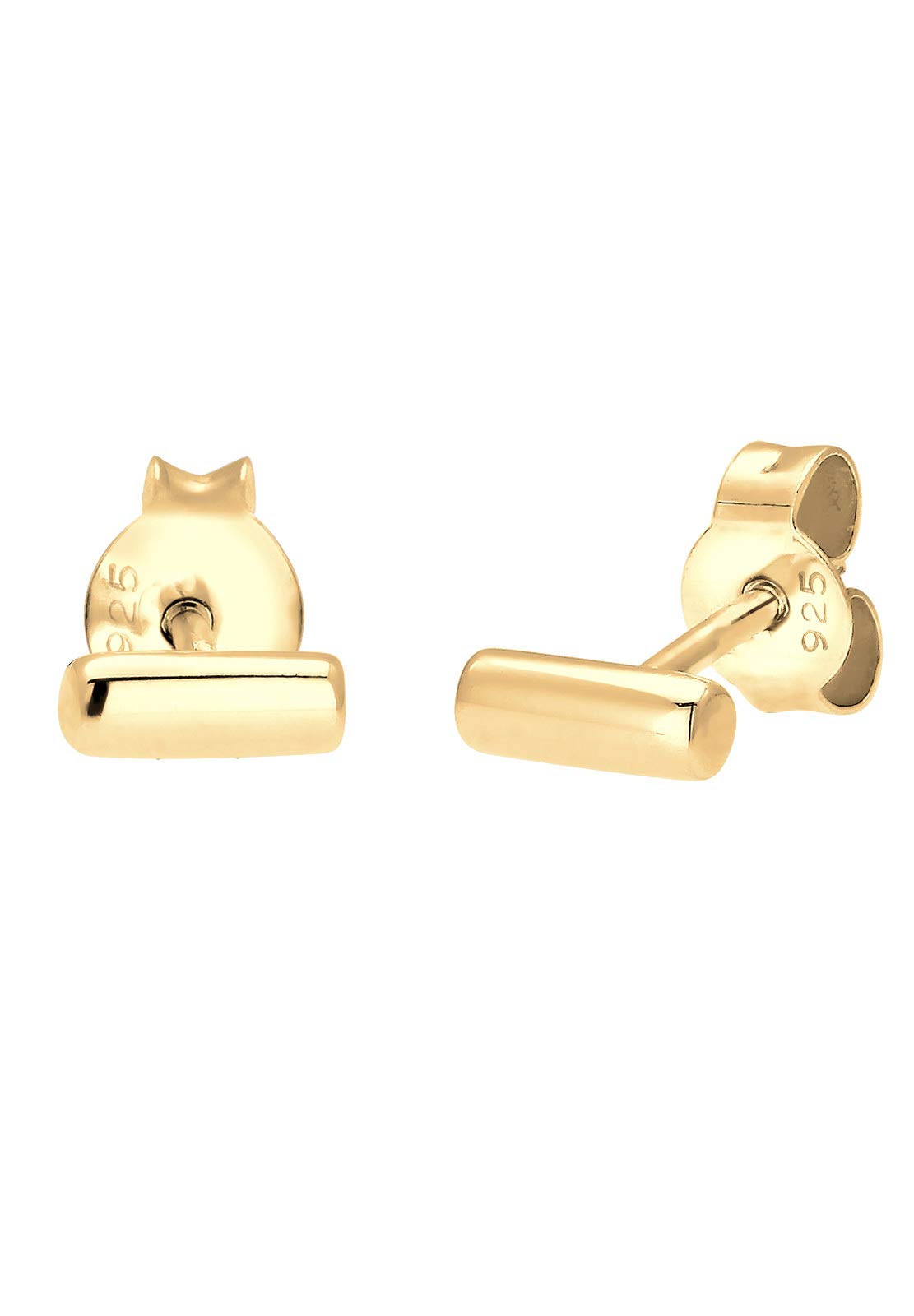 Elli Women's 925 Sterling Silver Gold Plated Xilion Cut Earrings