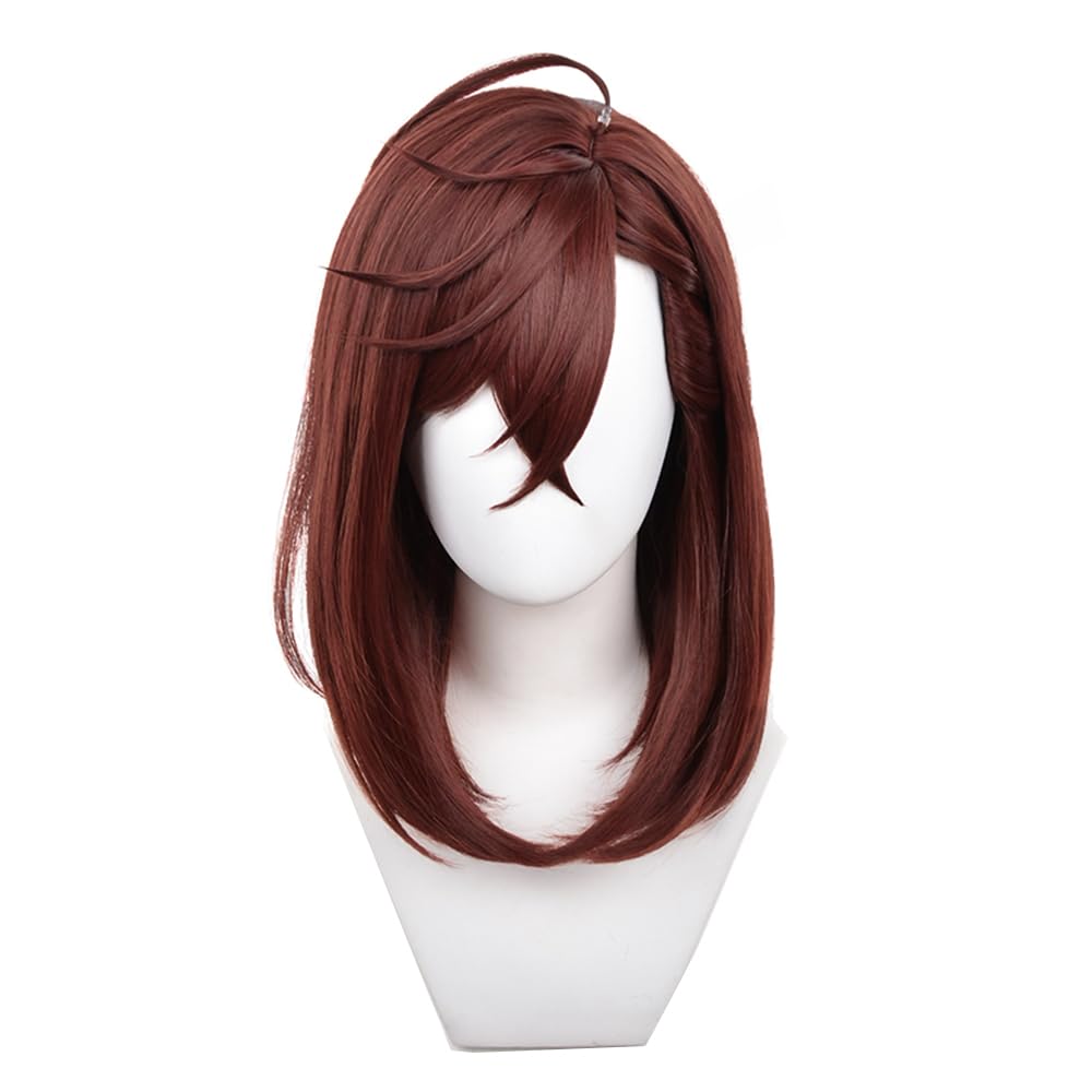 ZGNGLIZ Anime Wigs for Momo Ayase Cosplay Wig, Medium Length Women Brown Hair Wig for Halloween Anime DAN DA DAN Role Costume Party