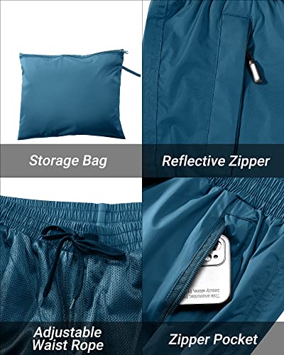 Herren & Damen Regenanzug Reflektierender Wasserdichte Packbare Regenjacke+Regenhose Outdoor gefütterte Regenkleidung Winddichte Regenset Regenkombi für Radfahren Fischen Wandern – Bild 5