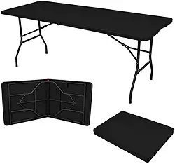 Mesa Dobrável Gallant Vira Maleta Portátil 1,80m Preto com Alça (gmd22a01a-pt)