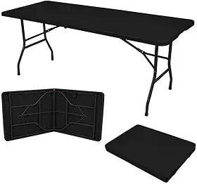 Mesa Dobrável Gallant Vira Maleta Portátil 1,80m Preto com Alça (gmd22a01a-pt)