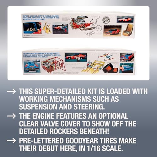 Round 2 MPC Richard Petty 1973 Dodge Charger 1:16 Scale Model Kit (MPC938) - Thumbnail 3