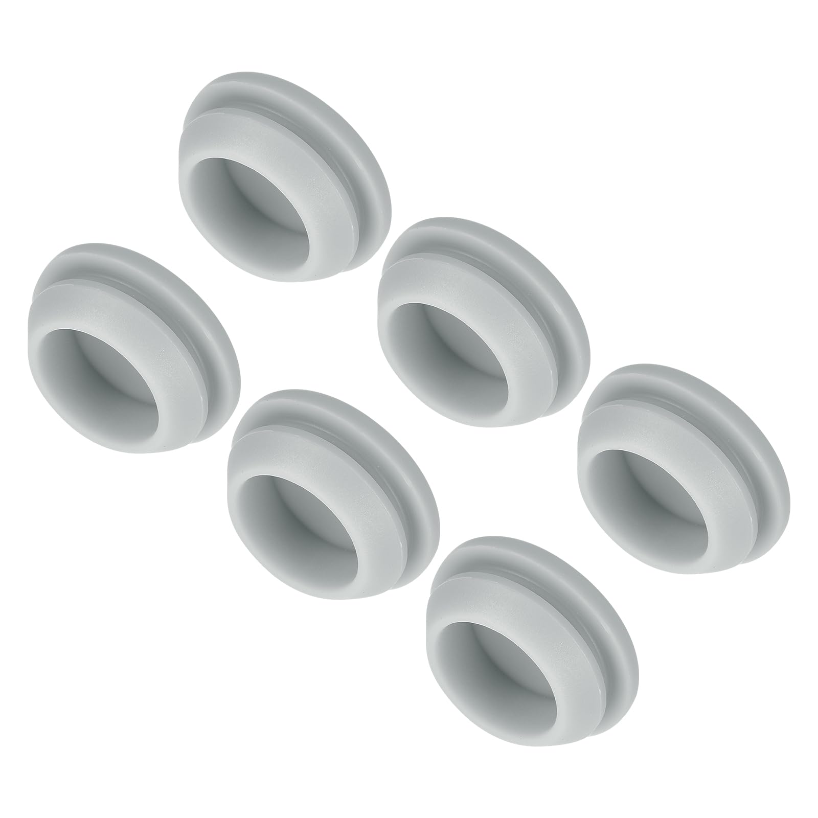 MECCANIXITY 6pcs Silicone Snap in Locking Hole Plugs,18mm/0.7 Inch Mounting Diameter Narrow Groove Width 2mm Panel Seal Cover Round for Kitchen Bulkheads Waterproof Sealing Plugs Grey