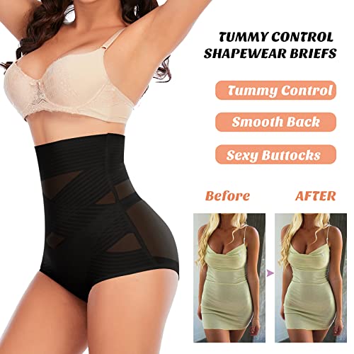Image of Werena Tummy Control Shapewear Underwear for Women High Waisted Body Shaper Panties Shaping Briefs