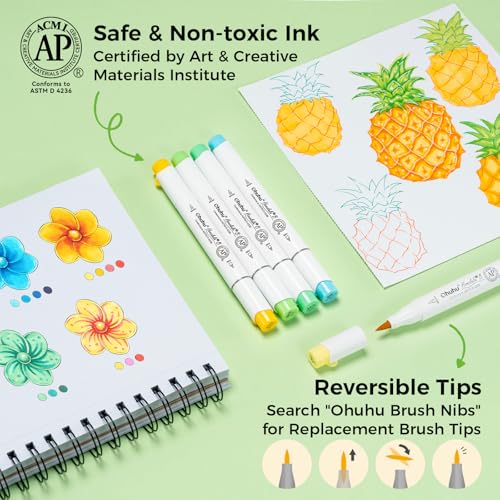 Image of Ohuhu Alcohol Marker Brush & Fine Dual Tip 48 Colors - Honolulu 2B