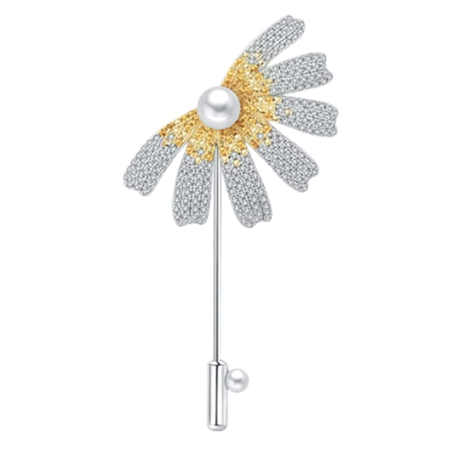 Broches à fleurs réalistes pour femmes avec épingle de châle - 8