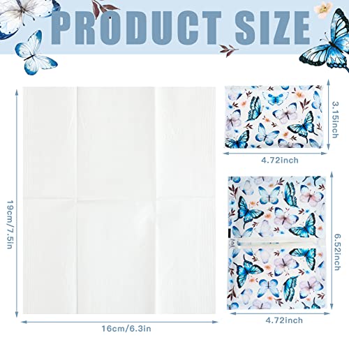 Image of Geyee 50 Pack Travel Tissue Packets Facial Paper Napkins, Vintage Butterfly