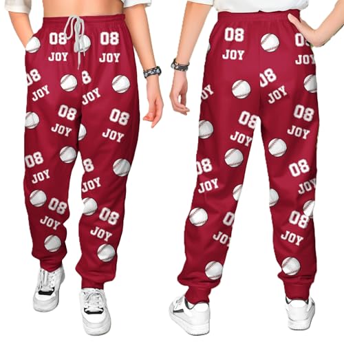 Personalized Baseball Sweatpants with Name and Number