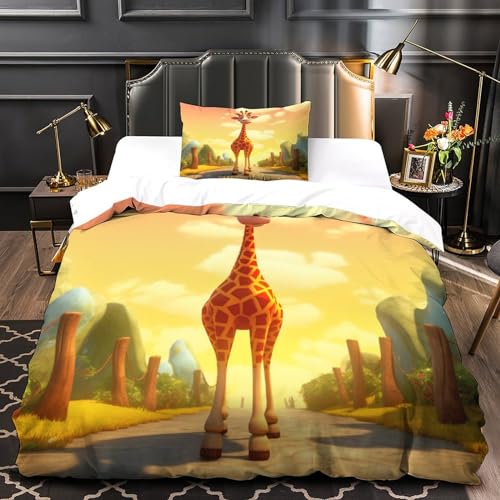 Housse de couette girafe 135x200 microfibre zippée infroissable - 4