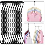 HOUSE DAY Closet Organizers and Storage 12 Pack, College Dorm Room Essentials, Multifunctional Organizer Magic Space Saving Hangers with 5 Holes, Storage Organization for Wardrobe Closet