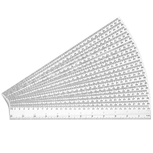 60 Pack Clear Plastic Ruler, 12 Inch Standard/Metric Rulers Straight Ruler Measuring Tool for Student School Office