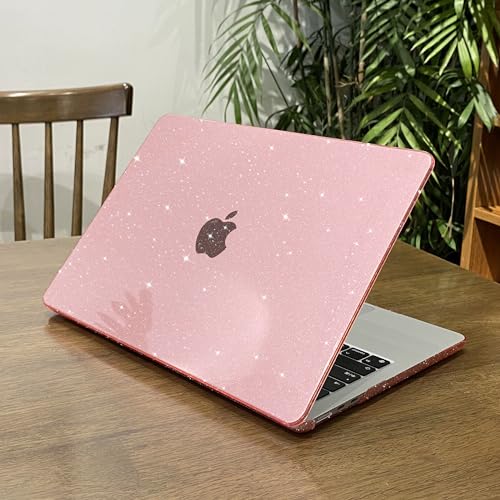 MEEgoodo Case for MacBook Pro 13 inch Case with M2 Chip 2022 2021 2020 Released A2338 M1 A2251 A2289, Plastic Hard Shell with Keyboard & Camera Cover Compatible with MacBook Pro 13, Glitter Pink by MEEgoodo - Image 5