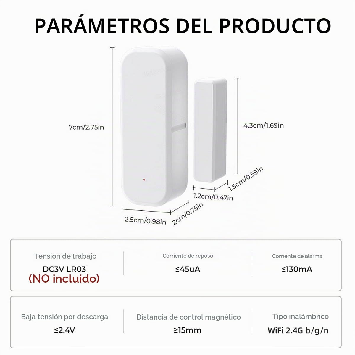 Juego de 3 sensores inteligentes para puertas y ventanas, sensor de puerta con WiFi, sensor de contacto para puertas y ventanas, con Alexa y Google Home