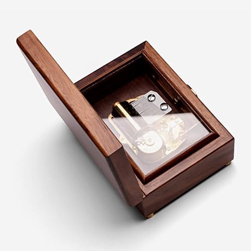 Miniatura 3 de SOFTALK Caja de música de madera de 30 notas cajas musicales coleccionables hermosa melodía regalo de cumpleaños de Navidad caja de música de doble