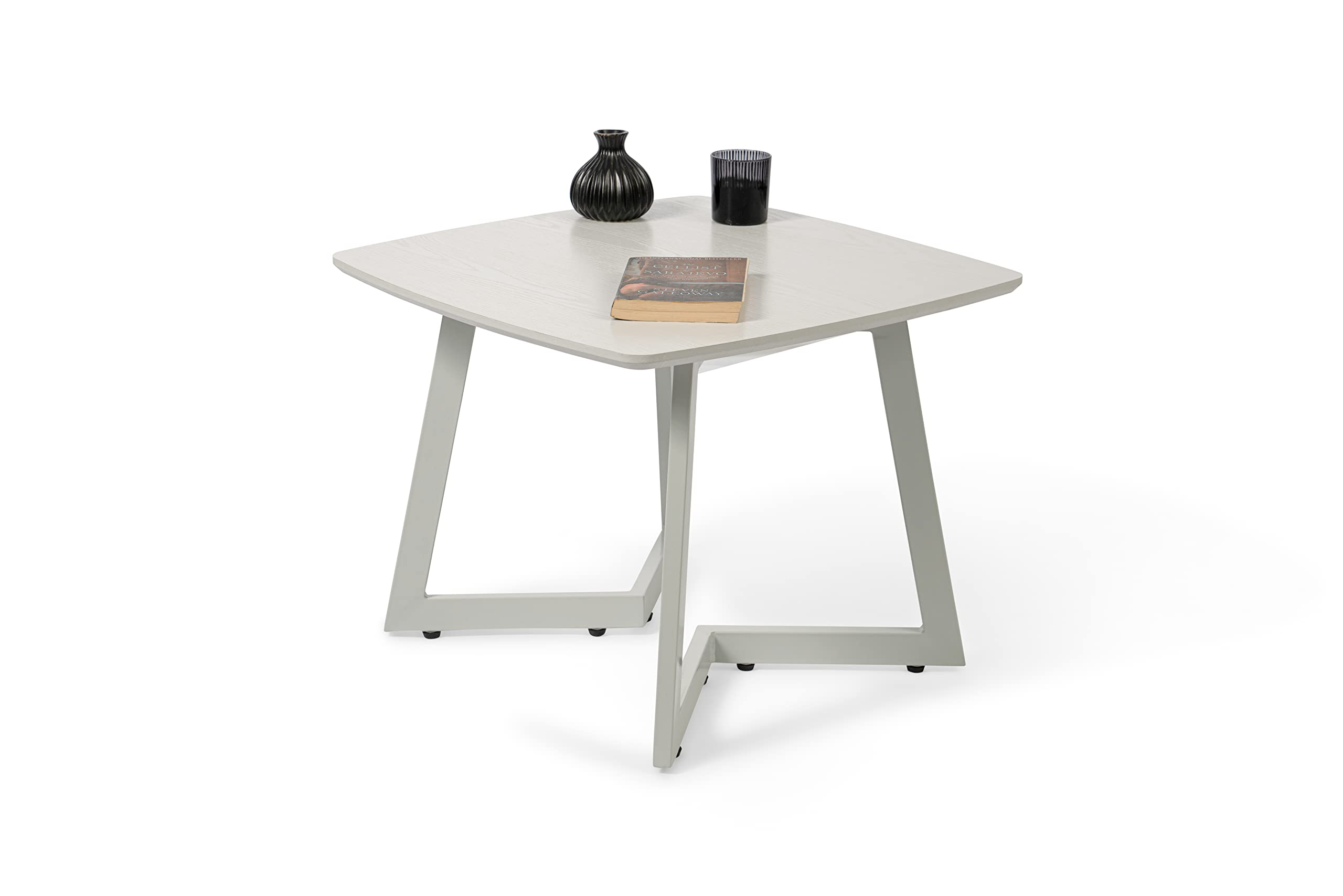 M2 Kollektion Tibet 1 tavolino in metallo, bianco, 60x46x60