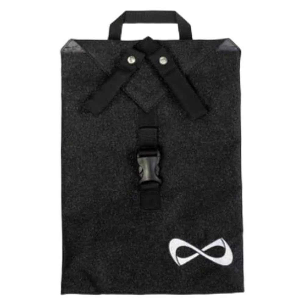 Nfinity Schwarze glitzernde Uniformer: Cheer Uniform Organizer-Tasche, leichte Aufbewahrung, reisebereit mit Reißverschluss, wasserabweisend
