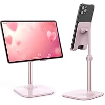 Doboli Cell Phone Stand, Valentine's Day Gifts for Teens Girls Boys Adults Women Men Mom Wife, Phone Stand for Desk, Phone Holder Stand Compatible with iPhone and All Mobile Phones Tablet, Pink
