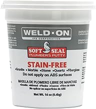 Weld-On 80111 Soft Seal Stain-Free Plumber's Putty - Lead-Free, Non-Corrosive, and Waterproof, 14 oz