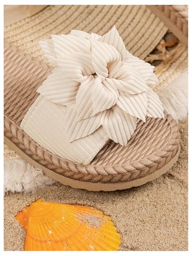 Image of GORGLITTER Girl's Sandals Summer Cute Fashion Trendy Beach Vacation Slides Sandals Bow Braided Slip on Dress Sandals