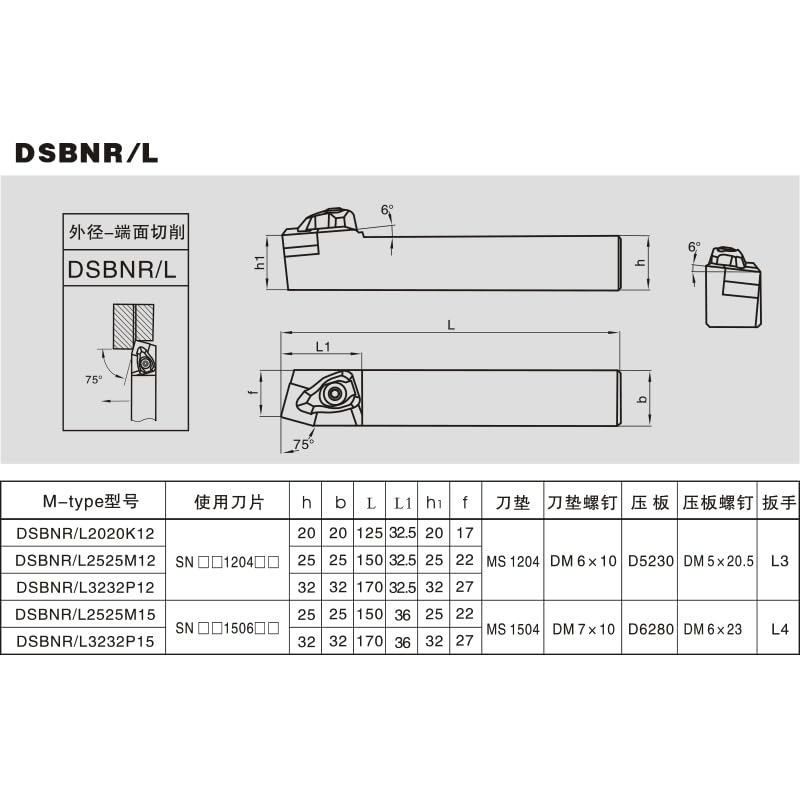 Portaherramientas de Torno UANGLI DSBNR CNC 1pc miniatura 4
