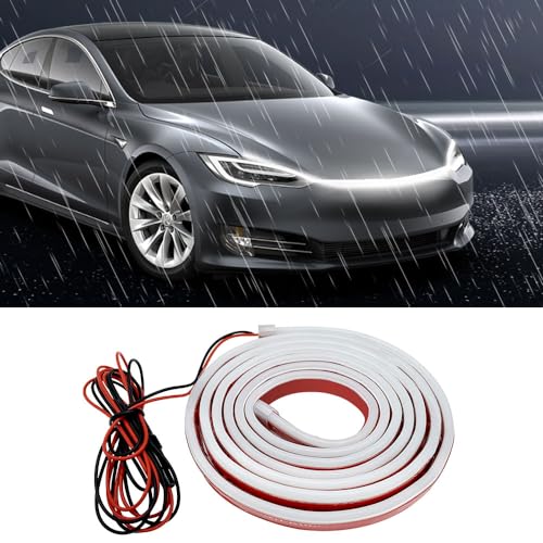 Car LED Hood Light Strip, 70 Inch 12V Flexible Waterproof Daytime Running Lights for Car, Universal Engine Cover Decoration Accessories for Cars, SUVs, Trucks, Dynamic Scan Start-up Effect