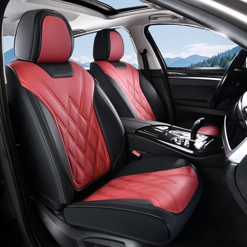 Image of Coverado Car Seat Covers, Front Covers for Cars, Car Seat Cover Front Seats, Automotive Seat Cover, Waterproof, Leather Car Seat Cushion, Universal Interior Covers Seat Protectors for Most Cars