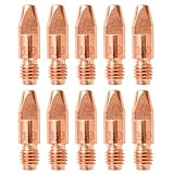 RYXZEN 10 Stück 1.0MM Kupfer Kontaktspitze Schweißdüsen Stromdüse M8 0,040 Zoll Schweissgerät Schweißzubehör Verschleißteile Set für MB36KD MIG MAG Schweißbrenner