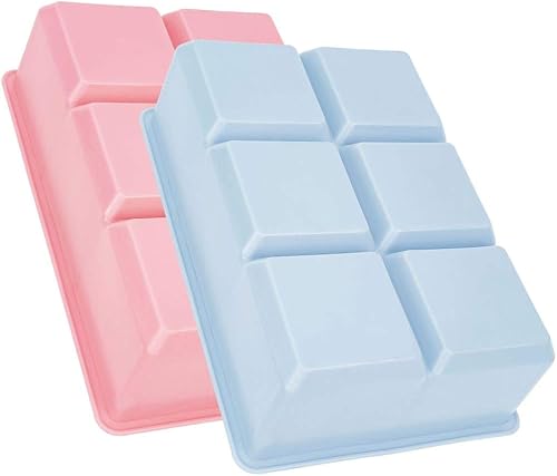 Miniatura 2 de Juego de 2 bandejas cuadradas para cubitos de hielo, utensilios de cocina rosa y azul, para hacer cubos de hielo grandes