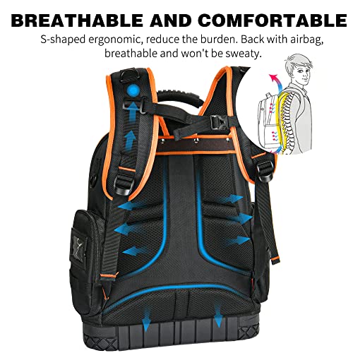 Lokass LO8505 Tool Bag Backpack, 75 Pockets & Loops Heavy Duty Tools Organizer Bags/Hvac Tool Carrier thumb #2