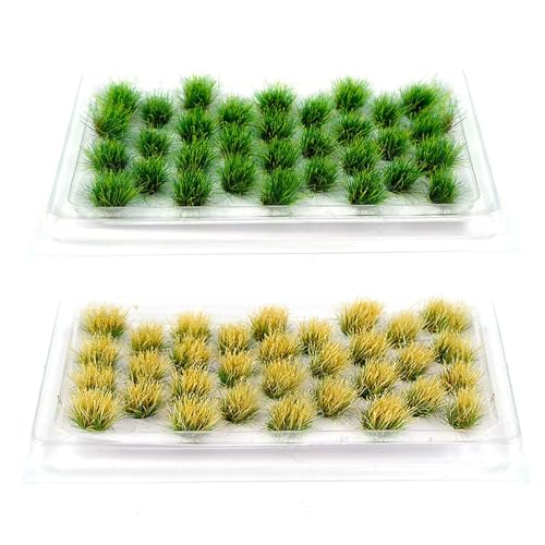 HDGSAFD Mini Simulation De Plante De Pelouse, 64 Pièces, Modèle De Maison De Poupée, Décoration d'herbe, Scène Architecturale, Accessoires De Modèle