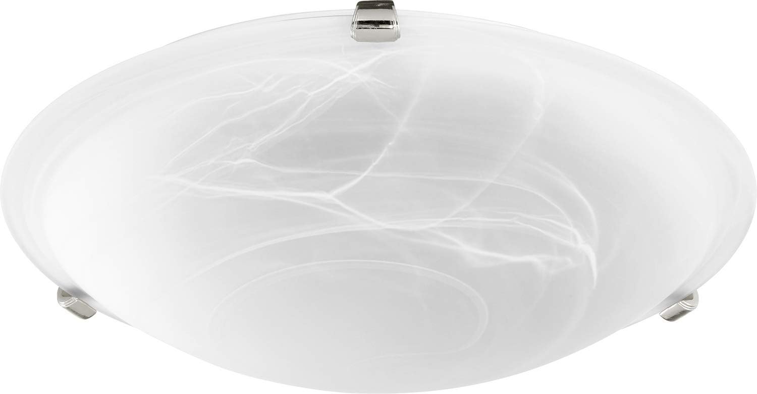 Quorum 3000-16-62 Contemporary Modern Three Light Ceiling Mount in Polished Nickel Finish,