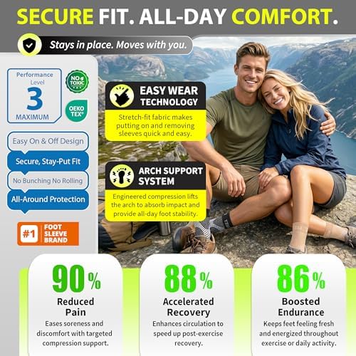 Compression Socks for Plantar Fasciitis, Achilles Tendonitis, Arthritis Relief, Ankle Brace Compression Sleeve with Foot Arch Support, Ankle Wrap for Women, Men, Swelling & Heel Pain Black L-XL - 4