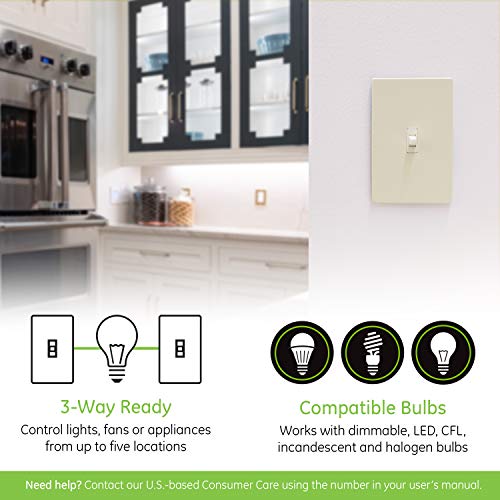 Enbrighten Almond Z-Wave Plus Smart Light Switch With Quickfit And Simplewire, 3-Way Ready, Compatible With Alexa, Google Assistant, Zwave Hub Required, Repeater/Range Extender, Toggle, 14293 #TOP4
