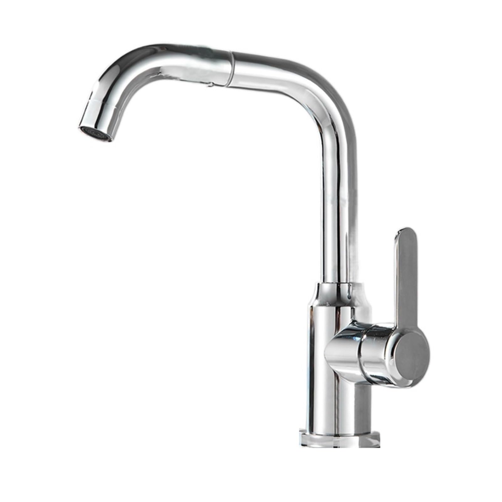 ZQFHSX Kitchen Faucet with Rotatable Anti-Splash Aerator Extender Adapter Hot and Cold Water Tap Stainless Steel Vessel Sink Mixer Taps(MP44 Black)