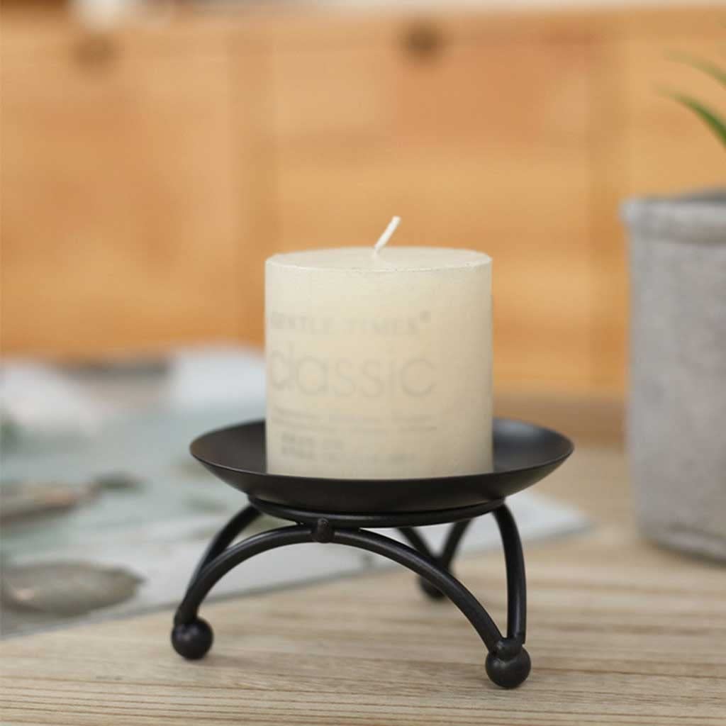 Piastra in Ferro, pilastri, candelieri per tavoli da Pranzo per Feste di Matrimonio, Decorazione per la casa, portacandele Neri