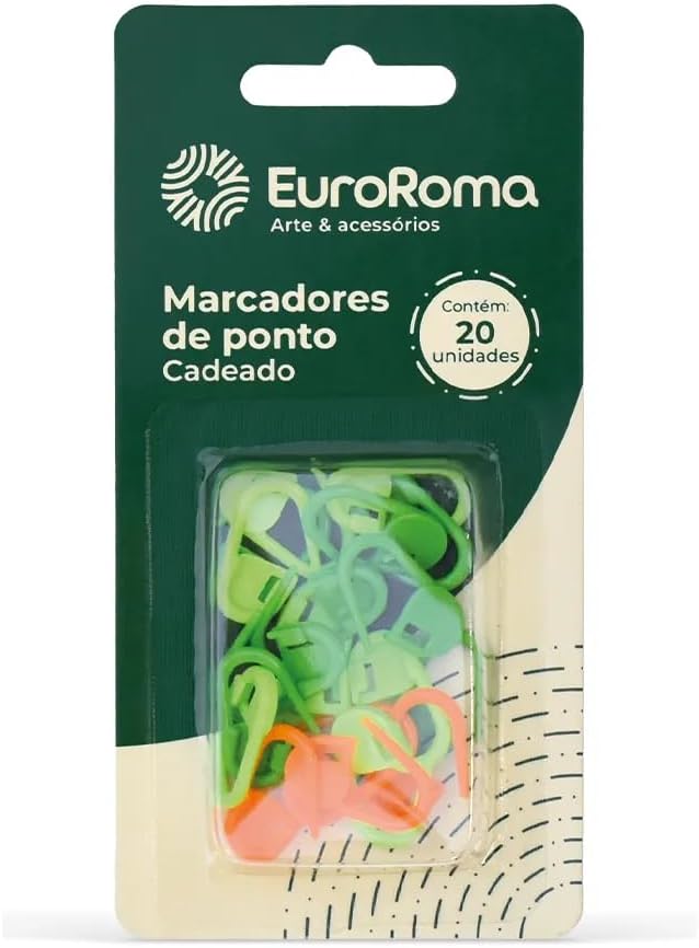 EuroRoma Marcadores de Ponto Cadeado, 20 Unidades, para Crochê, Tricô e Amigurumi EuroRoma Marcadores de Ponto Cadeado, 20 Unidades, para Crochê, Tricô e Amigurumi