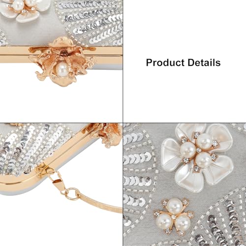 Image of Womens Vintage Floral Embroidery Clutch Evening Handbag Shoulder Bags Purse for Wedding Party Prom